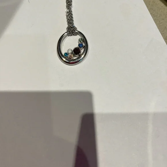 Lia Sophia Silver Necklace with Multicolor Gemstones - Picture 4 of 6